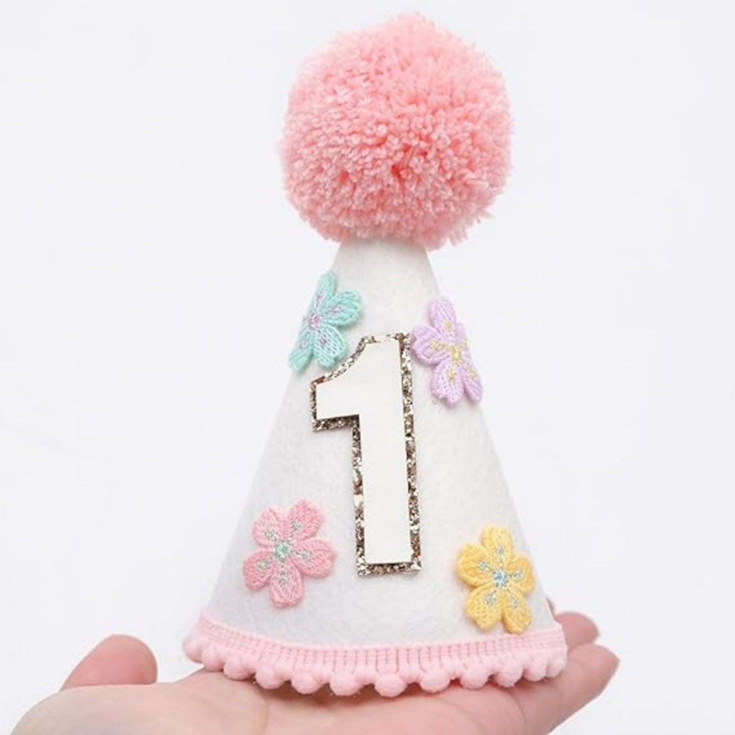 Party Hat Cone - Bunter Blumen-Kegel-Geburtstagshut, Niedlicher und Bezaubernder Geburtstagshut,