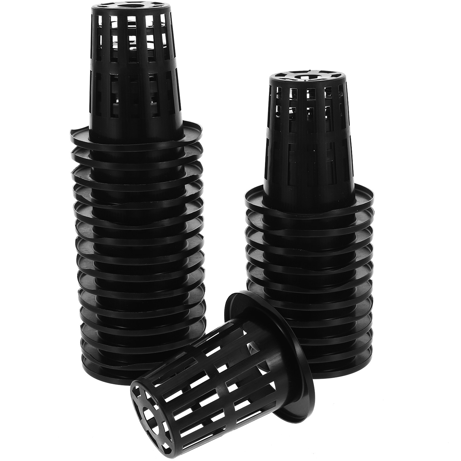 Plastic Cup 50Pcs - 50 Stück Kunststoff-Hydroponik-Netztöpfe im Korb-Stil, Netzbecher