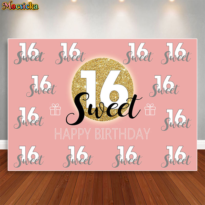 Dessert Table Backdrop - Mocsicka Hintergrund zum 16. Geburtstag, Partydekoration,