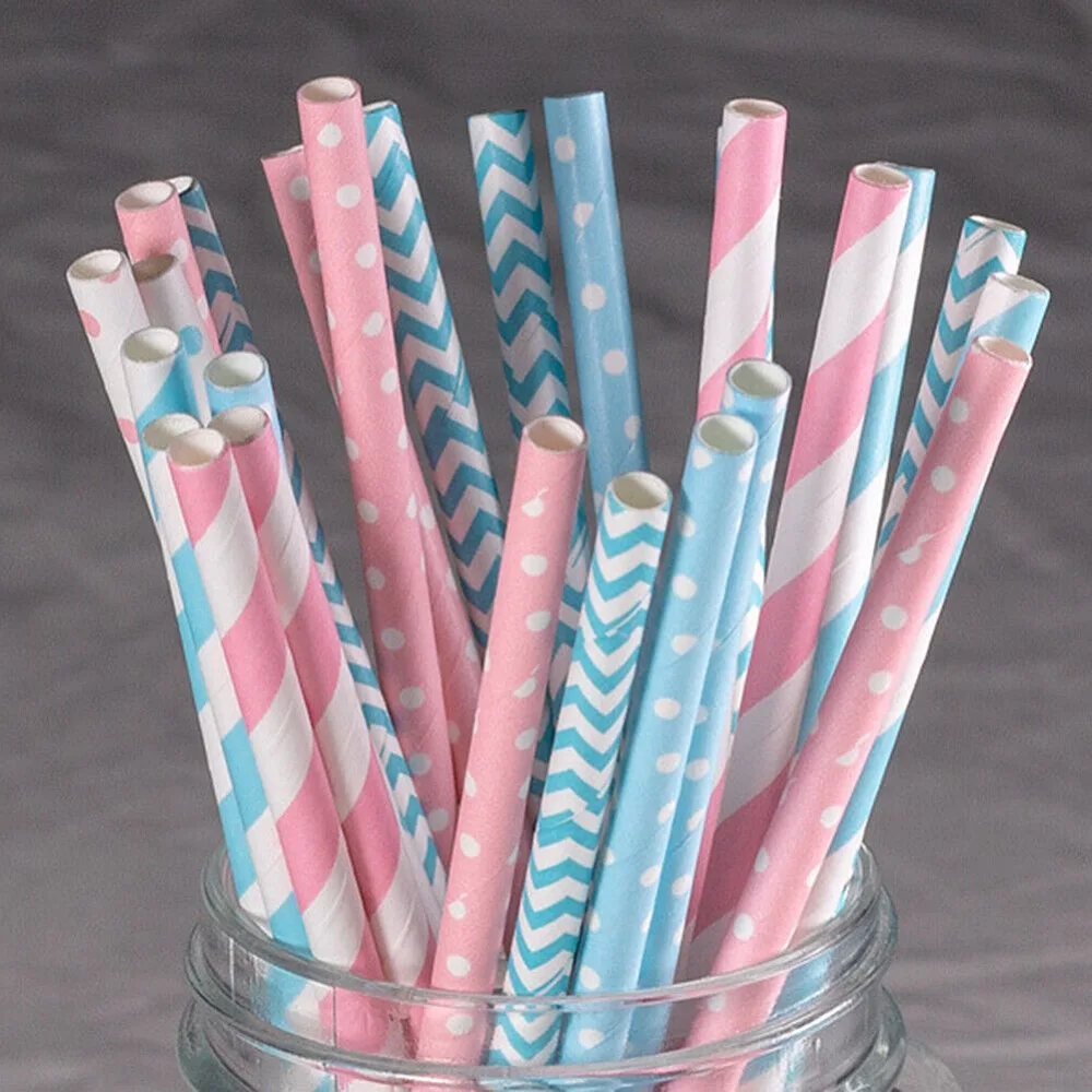 Paper Straw Color - 100 Stück in großen Mengen verpackte