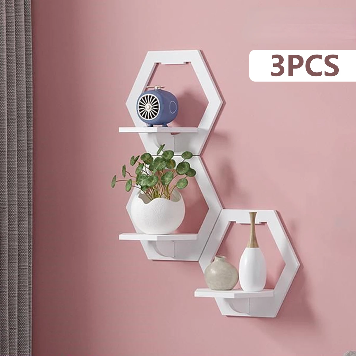 Flower Wall Panel - 3Pcs Hexagon Wand Regal Schlag Kostenloser