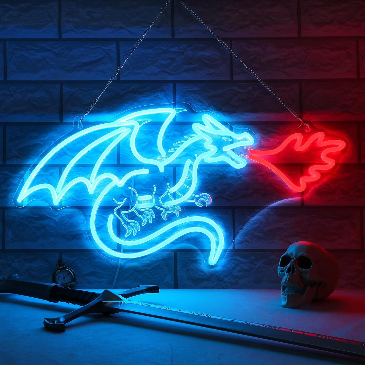 Neon Sign Party - Drachen-Neonschild LED Dimmbares Neonlicht Wanddekoration für