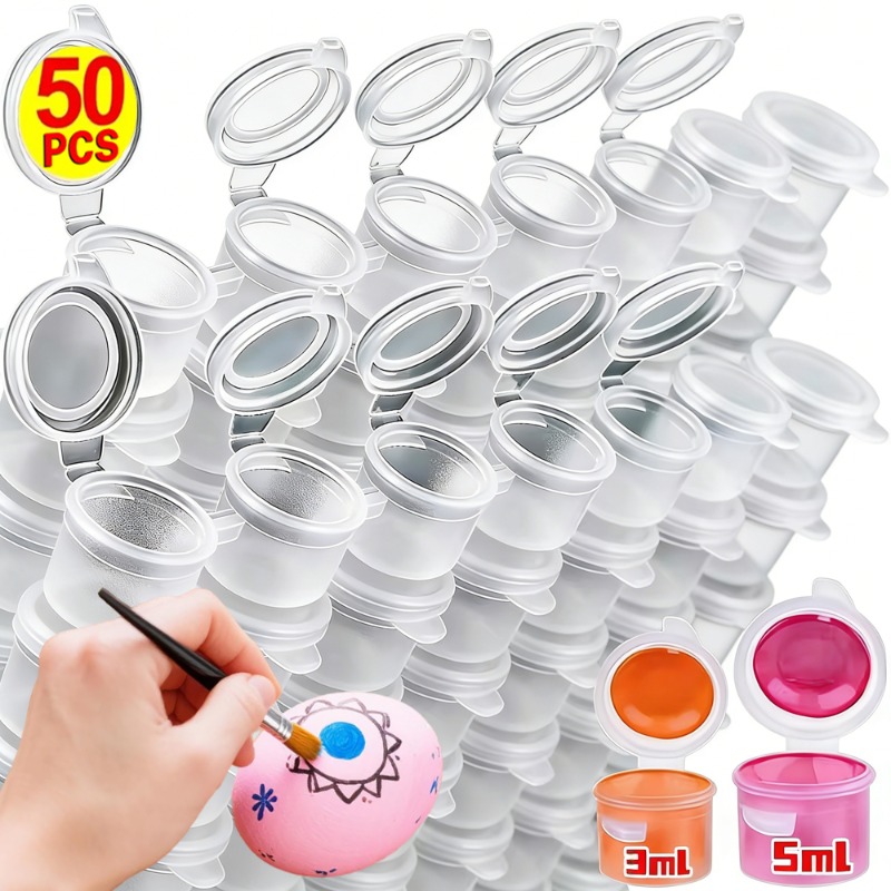 Plastic Cup 50Pcs - 10/30/50 Stück leere Farbtöpfe, Mini-Farbaufbewahrungsbecher mit