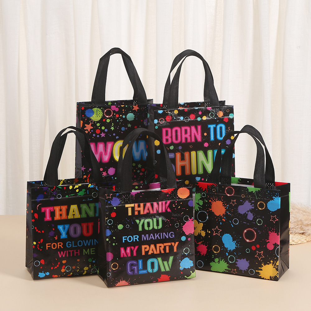 Party Event Supply Store - Geschenkverpackungsbeutel aus Vliesstoff Fluoreszierende Doodle-Ballon-Süßigkeiten-Geschenktüte Lebensmittelverpackung