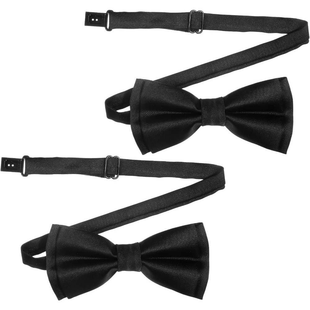 Event & Party Supply Photos - Herrenfliege, 2er-Pack Einfarbige Vorgebundene Verstellbare Fliege
