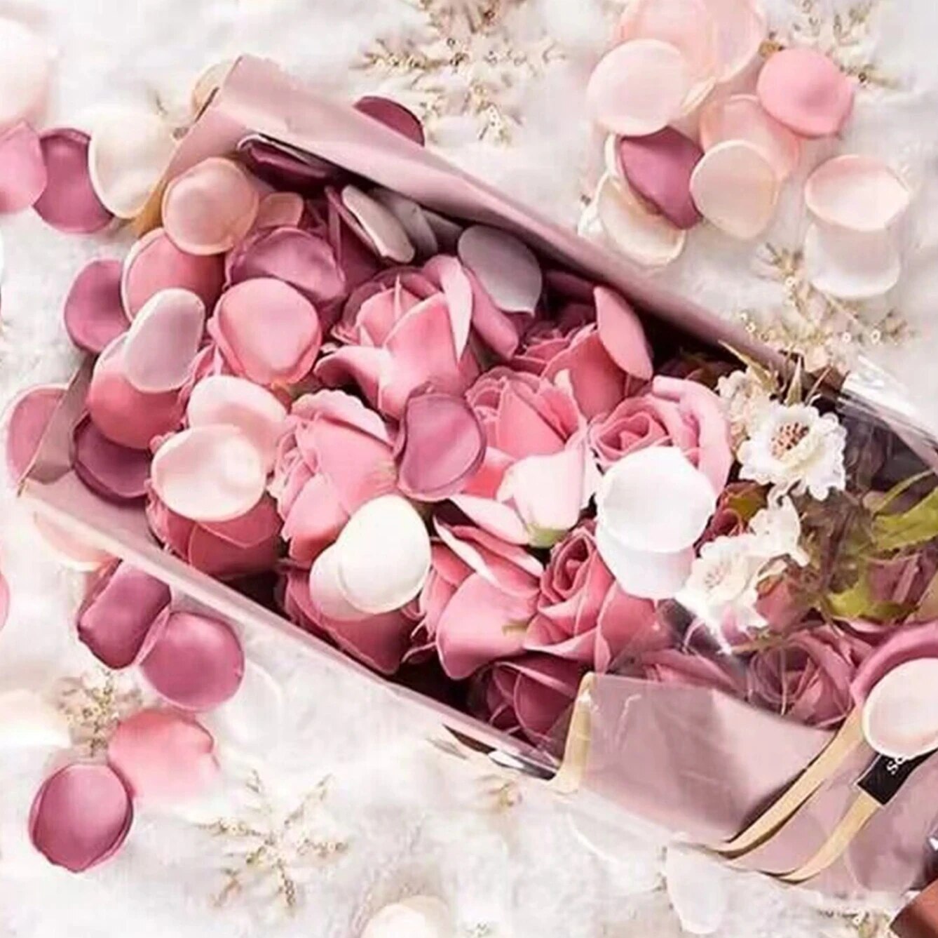 Confetti Cannon Tube - 100 Stück künstliche Seidenblumen Rosenblätter für