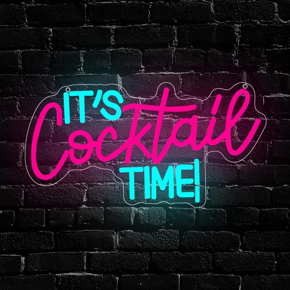 Neon Sign Party - Cocktails Neonschild USB-Betriebenes LED-Neonlicht für Bar