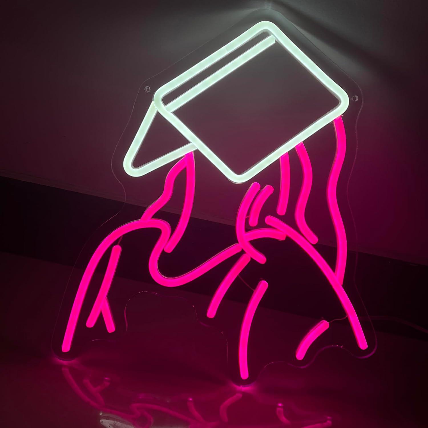 Neon Sign Party - Lesende Mädchen Neon-Schild USB Dimmbares LED-Licht
