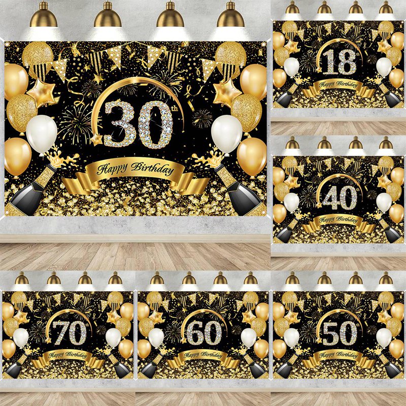 Party Banner Gold - Alles Gute zum 30. 40. 50.