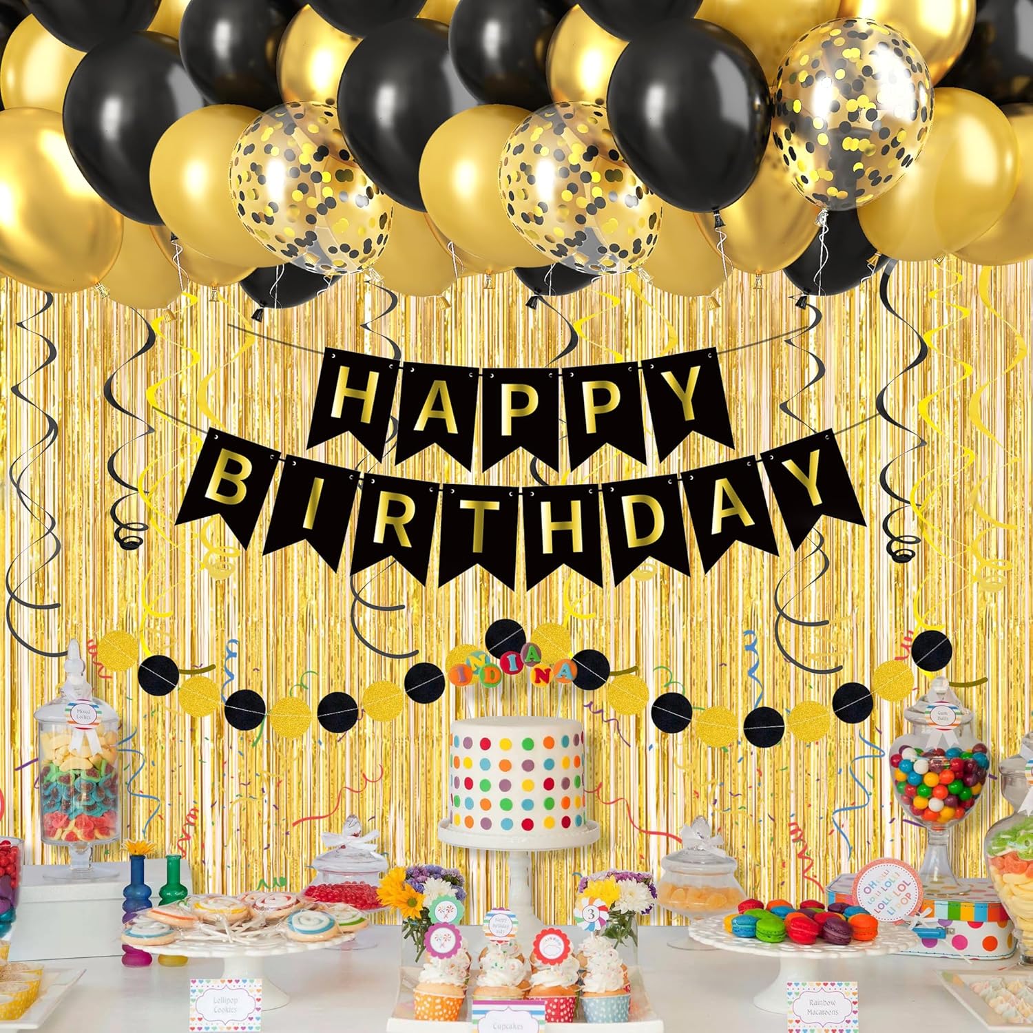 Party Banner Gold - Schwarz Gold Alles Gute zum Geburtstag