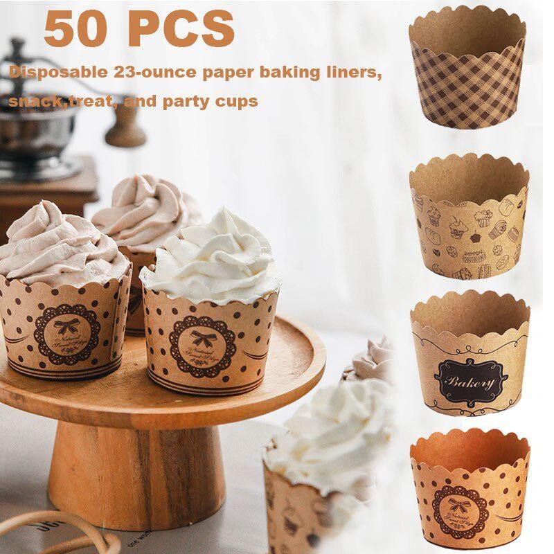 Plastic Cup 50Pcs - 50 Teile/paket Cupcake Pappbecher Wrapper Backförmchen
