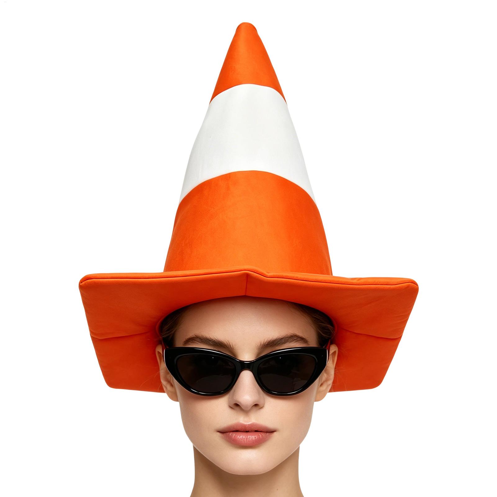 Party Hat Cone - Weicher Filz-Konushut, Halloween-Verkehrskegel-Kostümkappe für Männer und