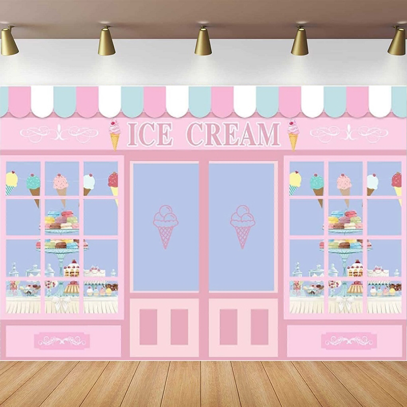 Dessert Table Backdrop - Eis Thema Fotografie Hintergrund Dessert Shop
