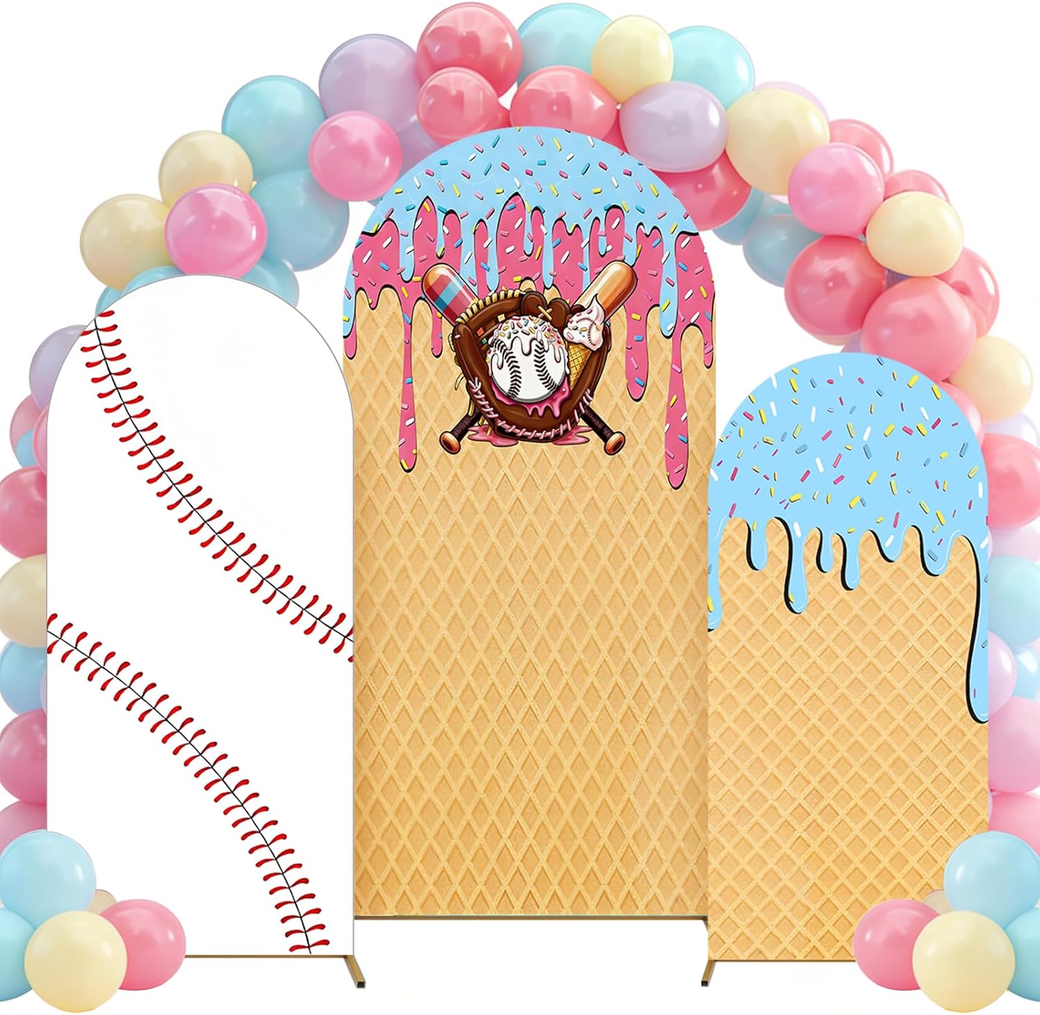 Baseball-Eiscreme-Drip-Arch-Hi – Dessert Table Backdrop Bewertung und Preis