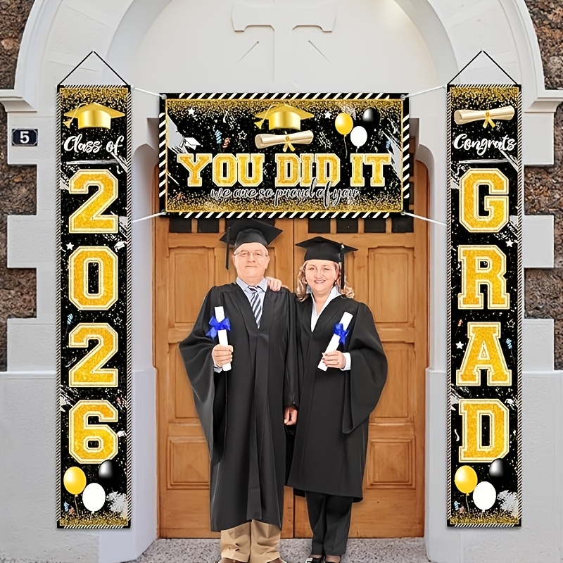 2D 3-teilige 2026 Abschlussban – Party Banner Gold Bewertung und Preis
