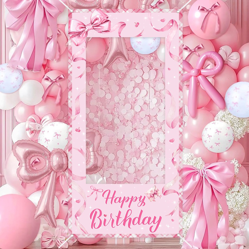 Rosa Schleifen-Fotobox-Rahmen  – Photo Booth Frame Bewertung und Preis