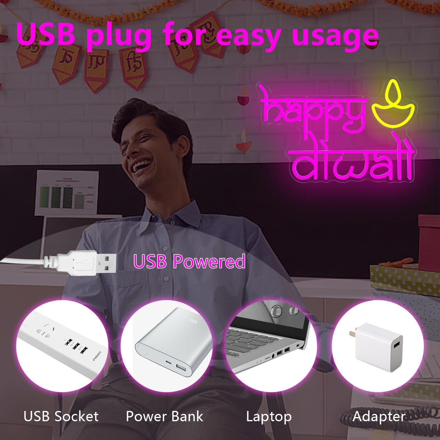 Fröhliches Diwali Neonschild U – Neon Sign Party Bewertung und Preis
