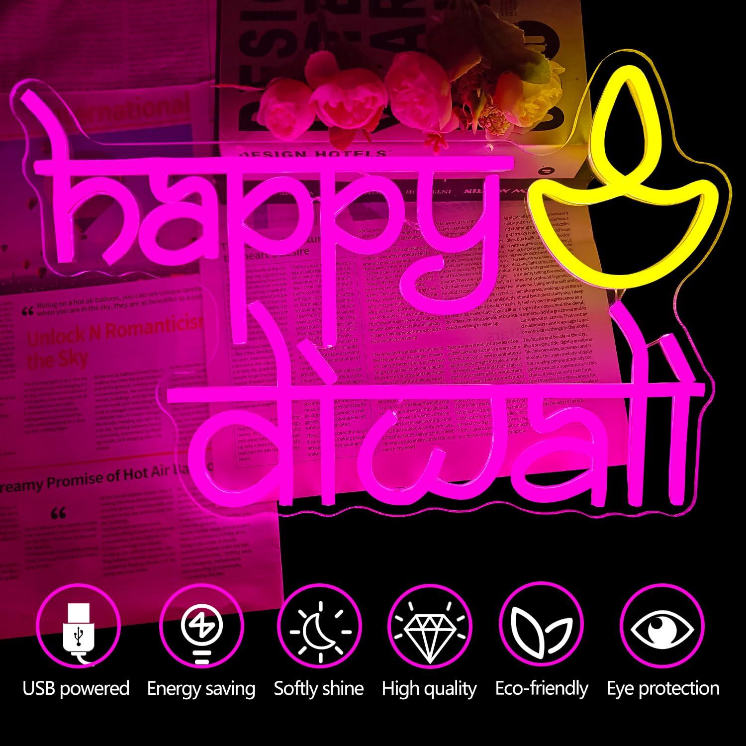 Fröhliches Diwali Neonschild U – Neon Sign Party Bewertung und Preis