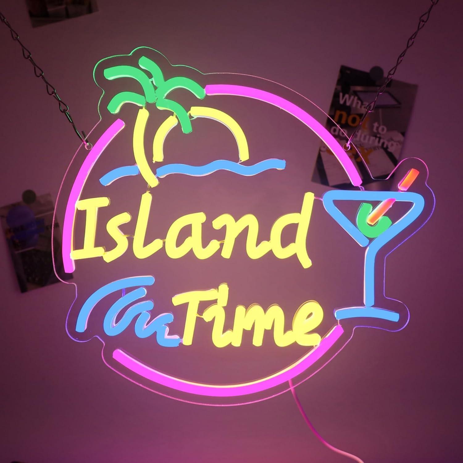 Island Time Neon-Schild LED-Li – Neon Sign Party Bewertung und Preis