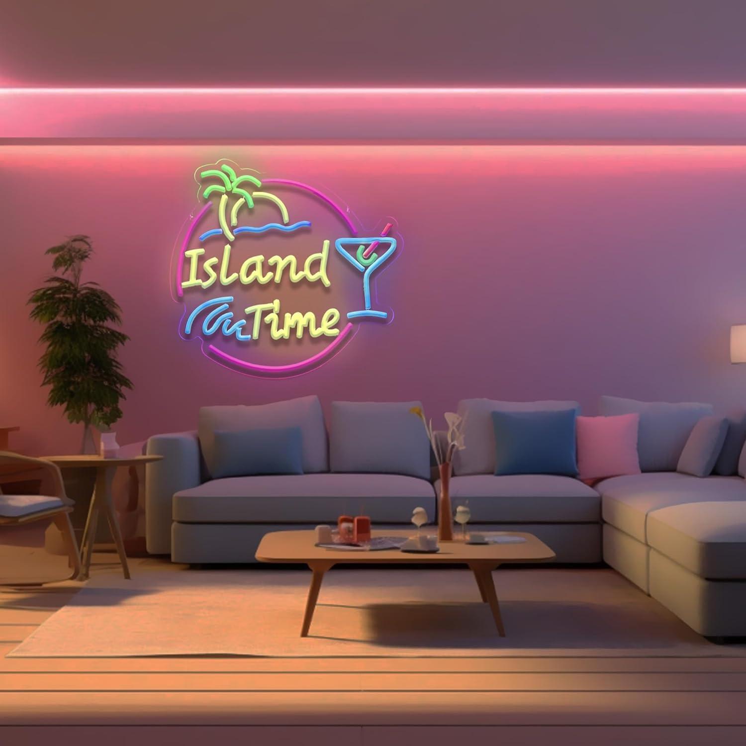 Island Time Neon-Schild LED-Li – Neon Sign Party Bewertung und Preis