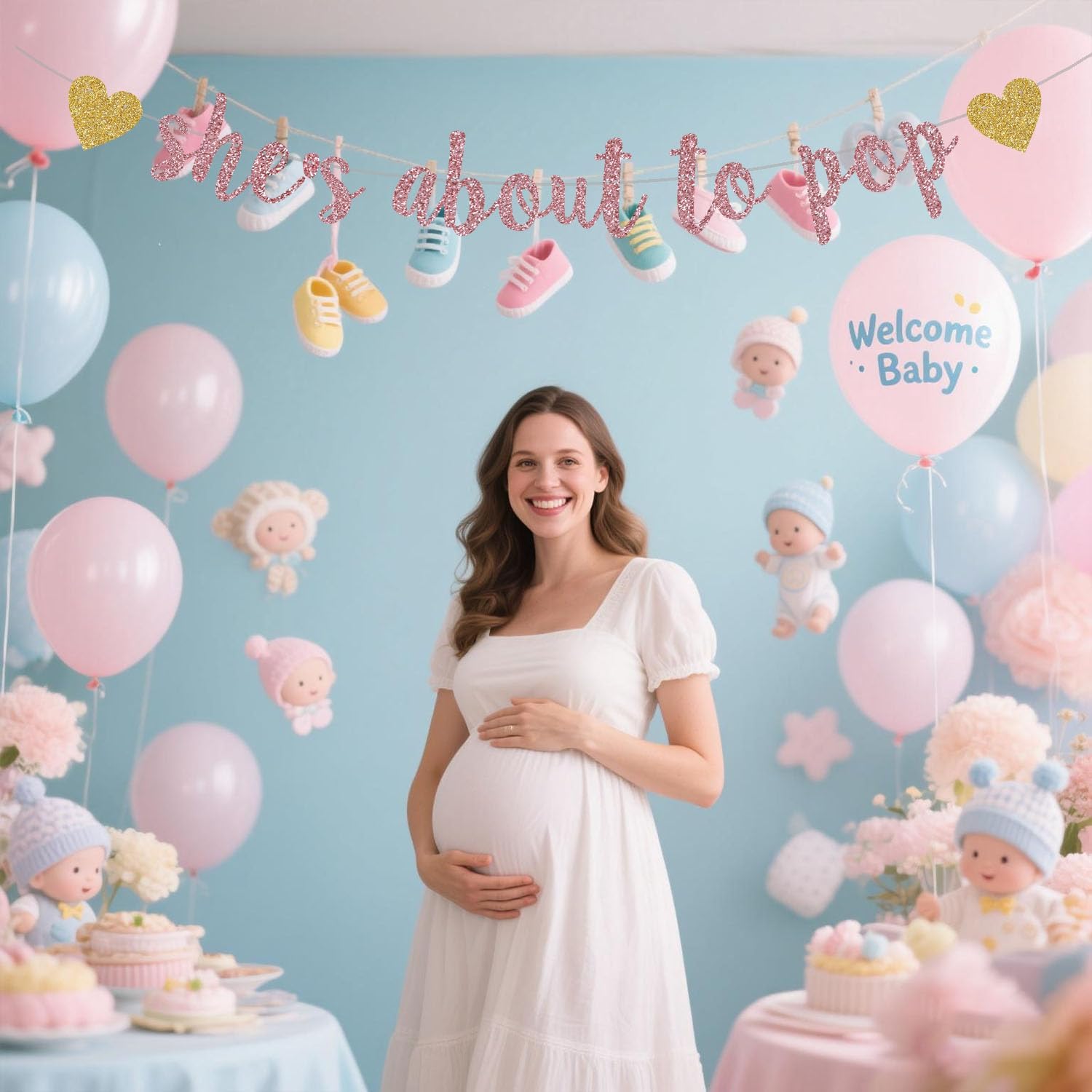 Banner „She's About to Pop“, R – Party Banner Gold Bewertung und Preis