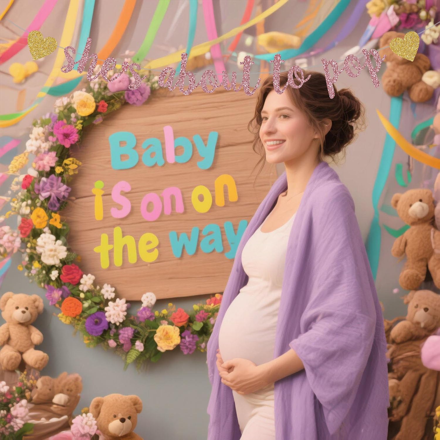 Banner „She's About to Pop“, R – Party Banner Gold Bewertung und Preis