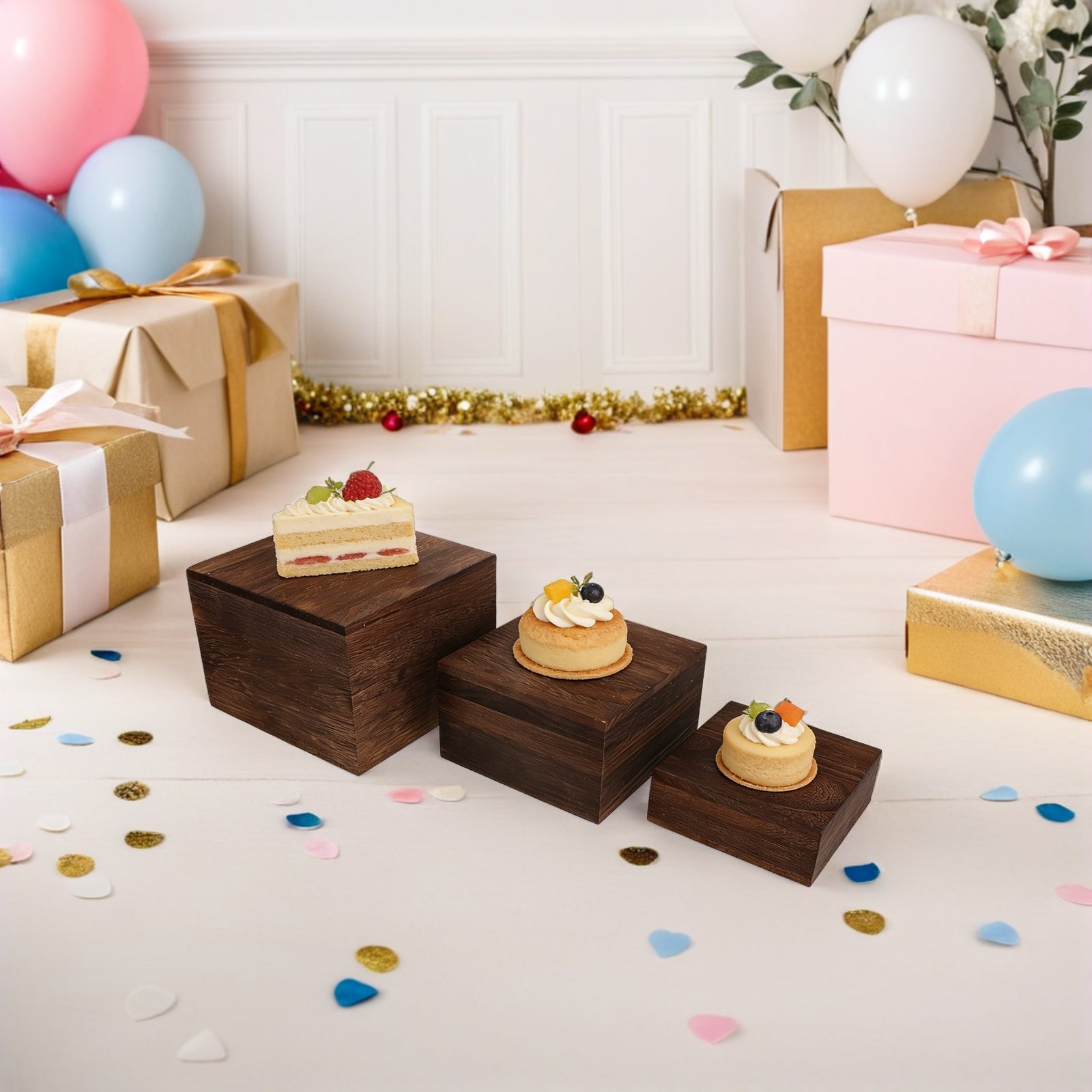 3-teiliger Rustikaler Holz-Eta – Cupcake Stand Tier Bewertung und Preis