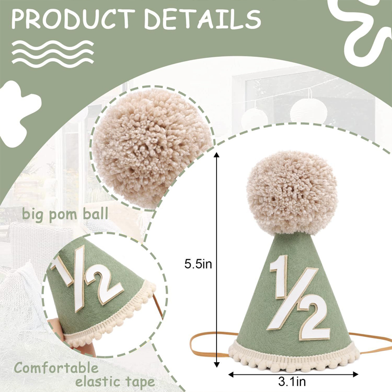 1/2 Geburtstag Hut Mini Kegel  – Party Hat Cone Bewertung und Preis