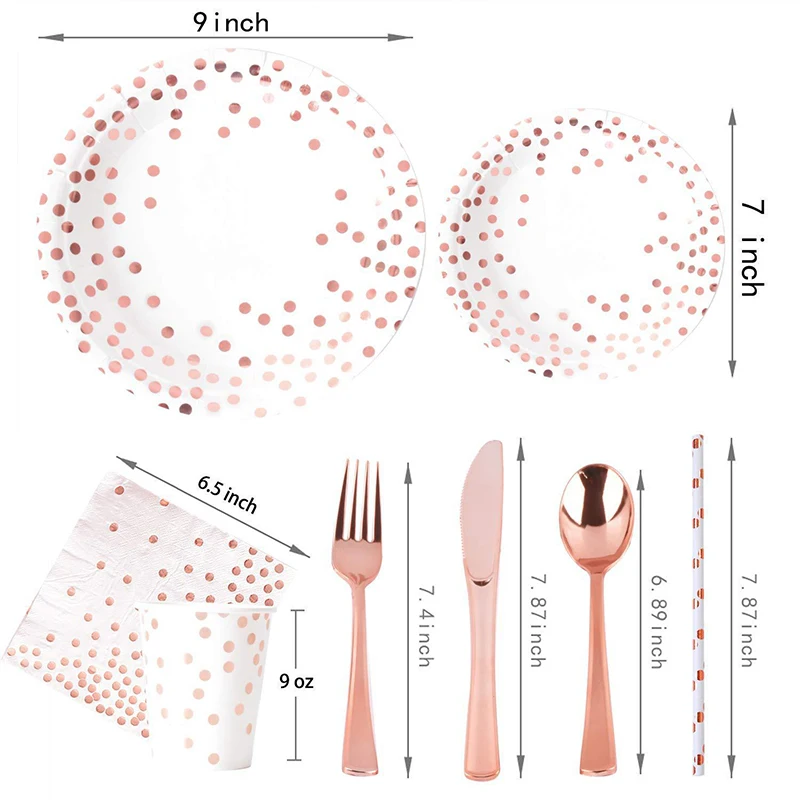 Rose Gold Party Geschirr Kit T – Paper Straw Color Bewertung und Preis