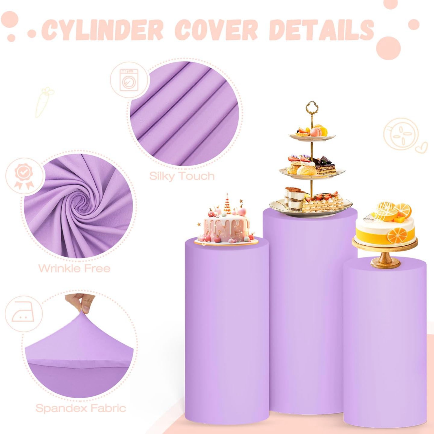 Yeele Lila Zylinder-Ständer-Ab – Dessert Table Backdrop Bewertung und Preis