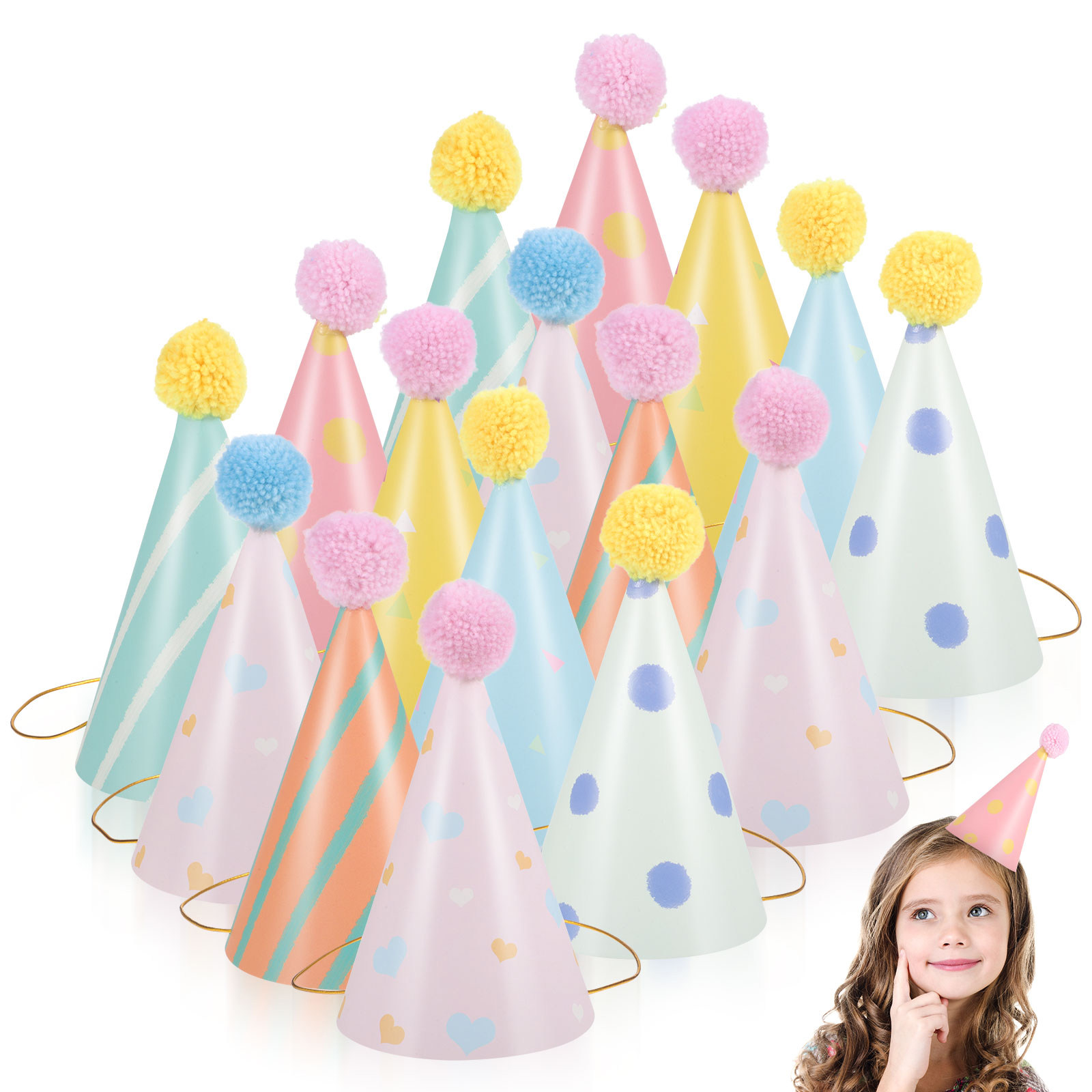 14-teiliges Set Papier-Geburts – Party Hat Cone Bewertung und Preis