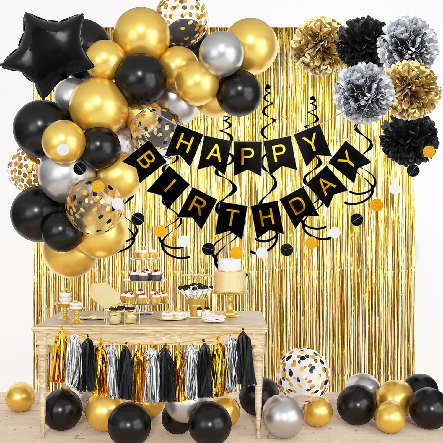 Schwarz Gold Alles Gute zum Ge – Party Banner Gold Bewertung und Preis