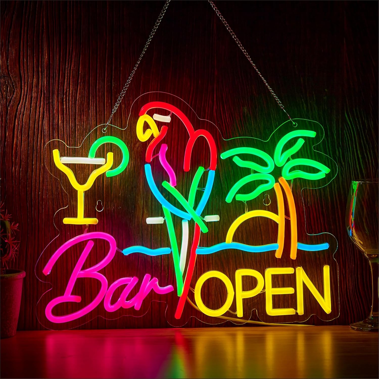 Bar Open Neonschild Geschäfts- – Neon Sign Party Bewertung und Preis