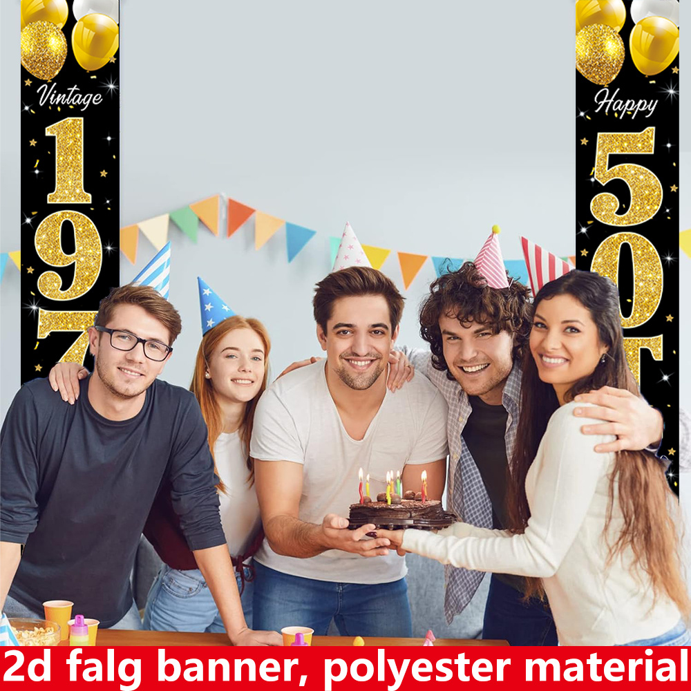 Flaches 2D-Banner, 2-teiliges  – Party Banner Gold Bewertung und Preis