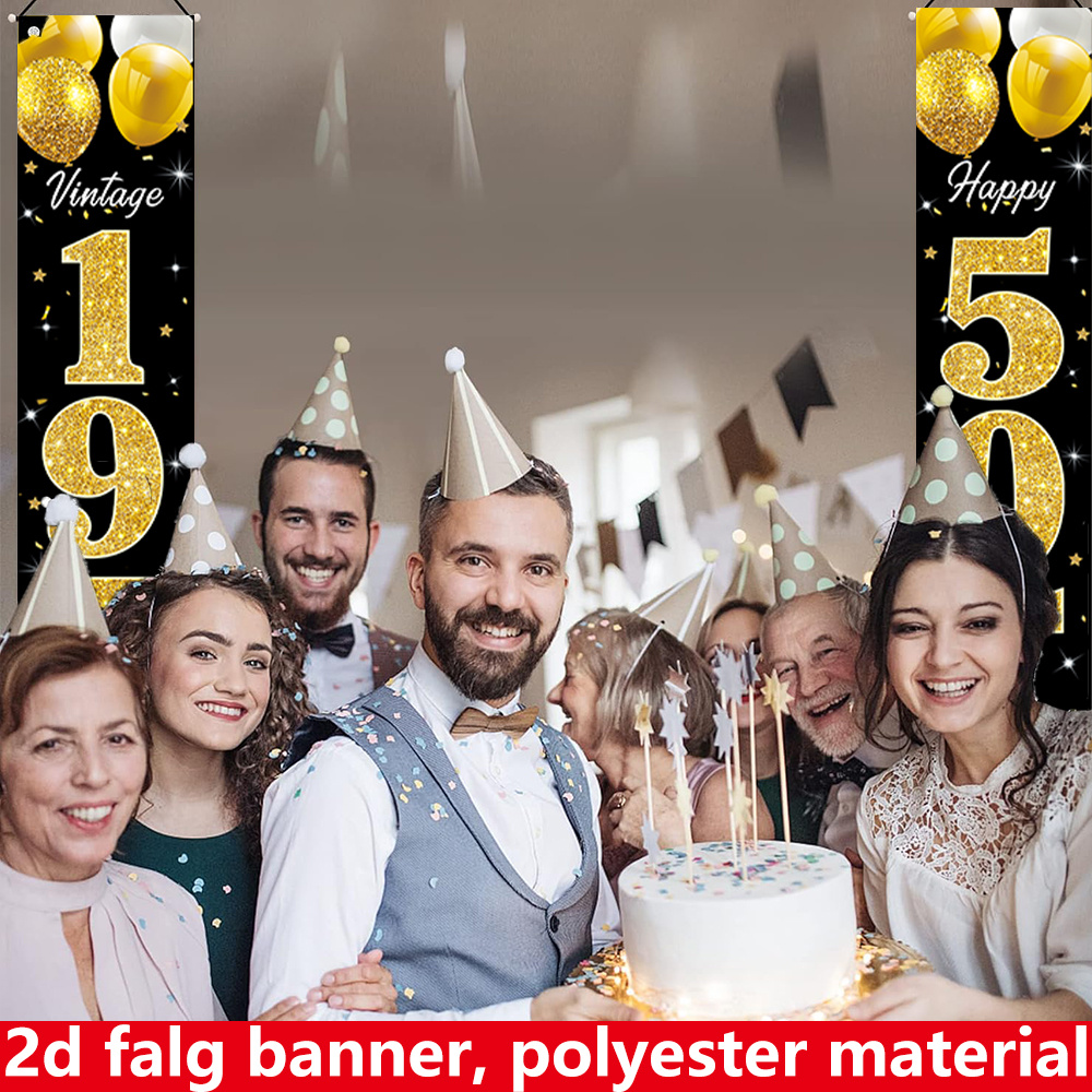 Flaches 2D-Banner, 2-teiliges  – Party Banner Gold Bewertung und Preis