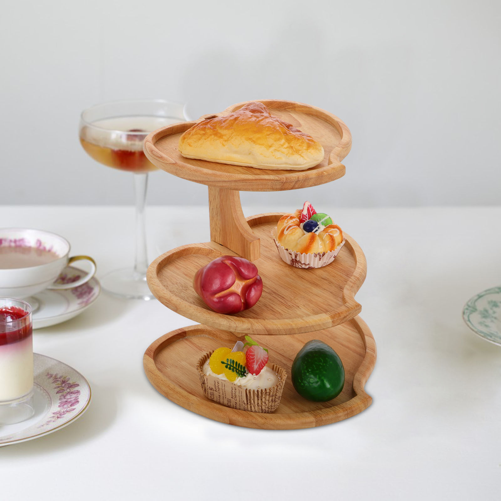 3-stöckiges Herzförmiges Holz- – Cupcake Stand Tier Bewertung und Preis
