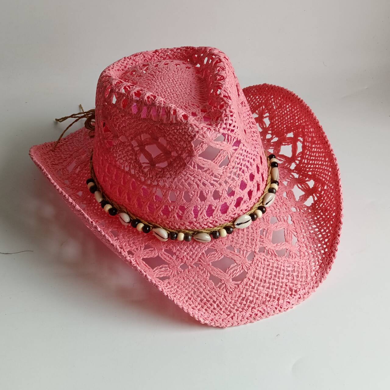 Rosa Cowboy-Strohhut, handgefe – Paper Straw Color Bewertung und Preis