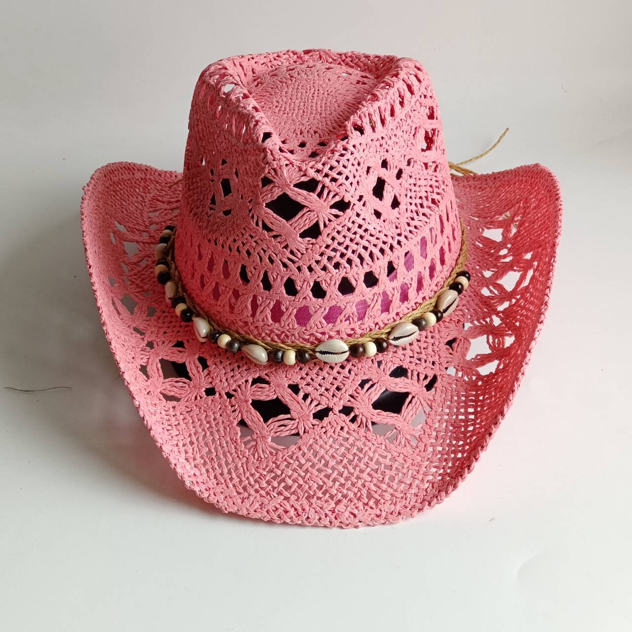 Rosa Cowboy-Strohhut, handgefe – Paper Straw Color Bewertung und Preis