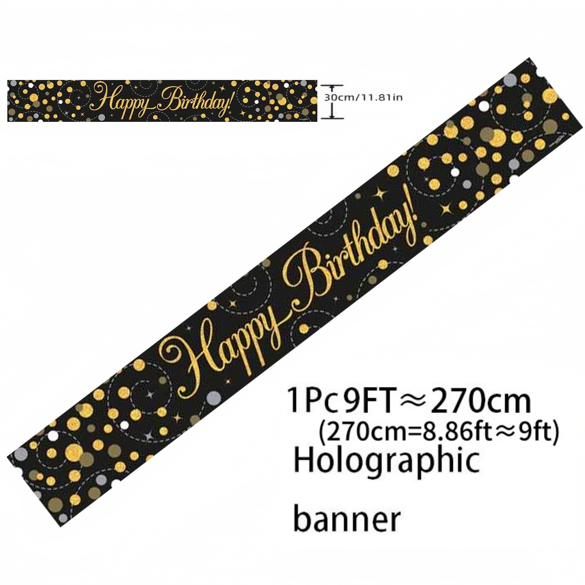 Schwarz-Gold Holografisches Ge – Party Banner Gold Bewertung und Preis