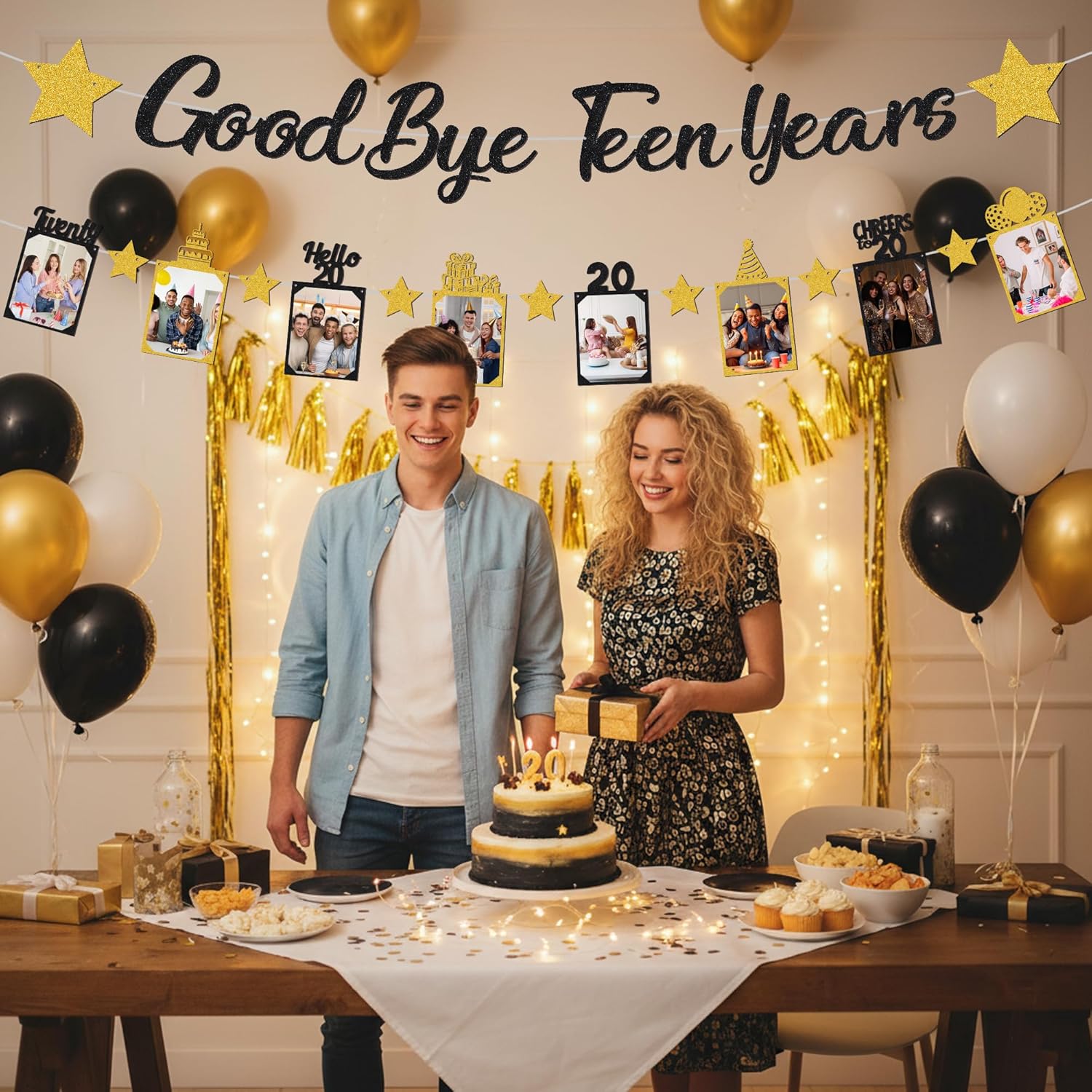 Schwarz-Gold Glitzer Auf Wiede – Party Banner Gold Bewertung und Preis